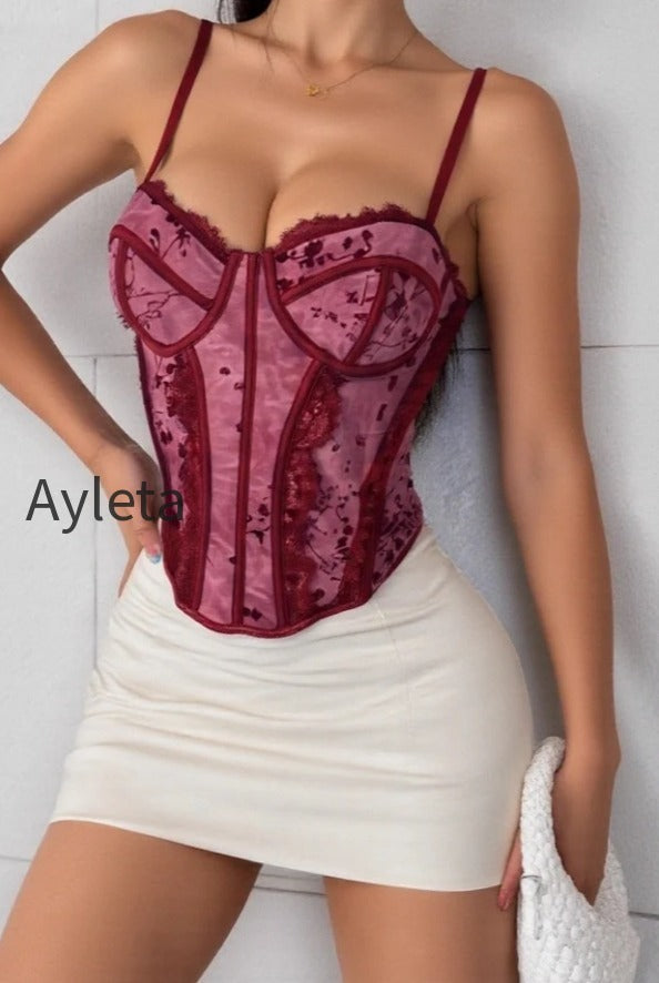 sexy-mesh-print-lace-insert-underwire-corset-cami-top