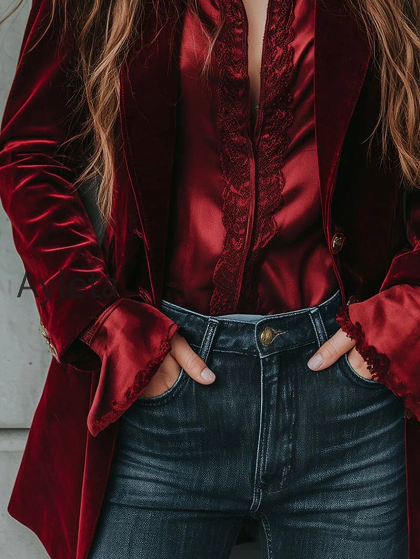 vintage-longline-burgundy-velvet-blazer