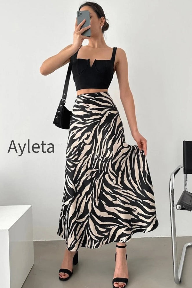 zebra-print-a-line-midi-skirt