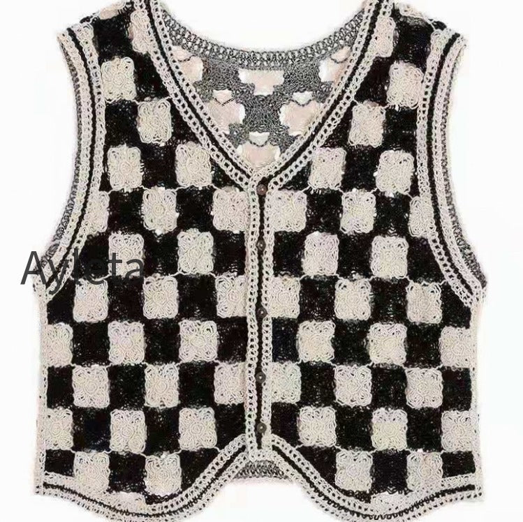 autumn-fashionable-cardigan-chessboard-plaid-v-neck-knitted-thin-vest-vest-coat-women-40500446