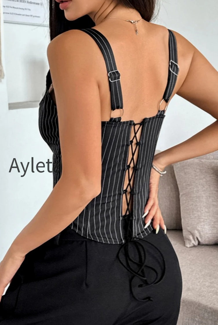 striped-color-block-ruffle-trim-boned-cami-top