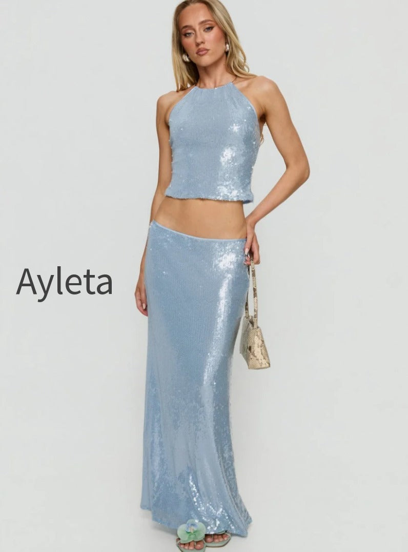 emalia-sheer-sequin-maxi-skirt-blue