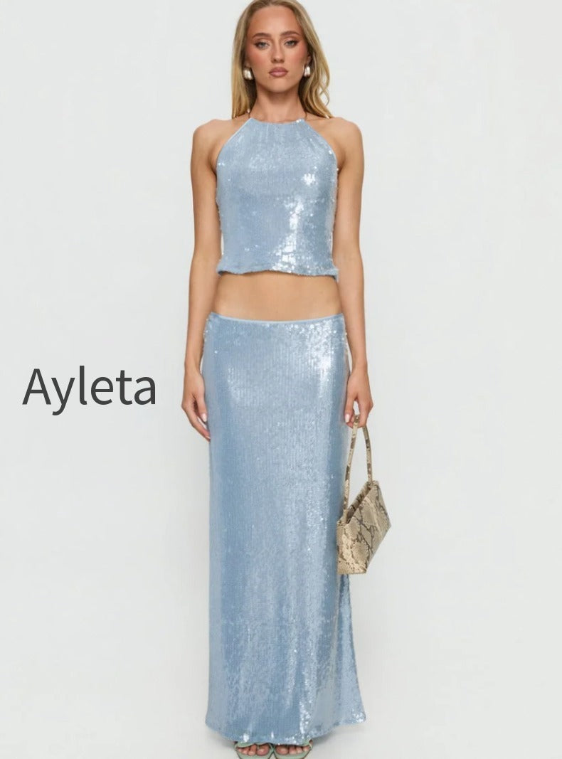 emalia-sheer-sequin-maxi-skirt-blue