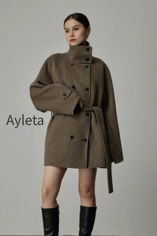 oversized-wool-alpaca-stand-collar-cape-coat-with-belt