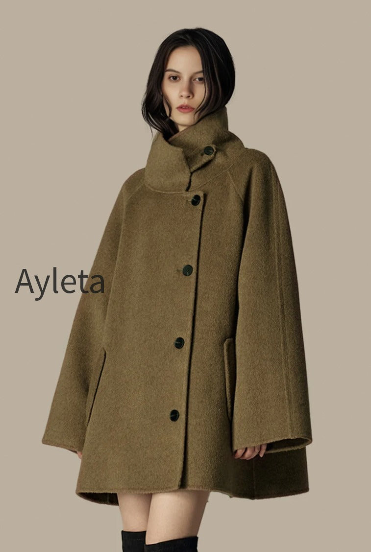 oversized-wool-alpaca-stand-collar-cape-coat-with-belt