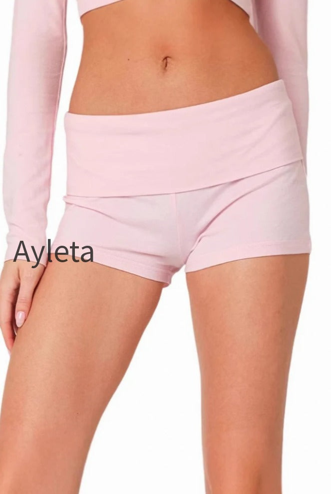 foldover-waist-mini-shorts