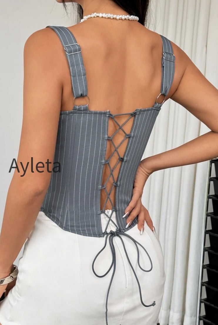 striped-color-block-ruffle-trim-boned-cami-top