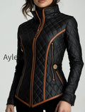 stylish-waist-cinched-diamond-quilted-padded-jacket