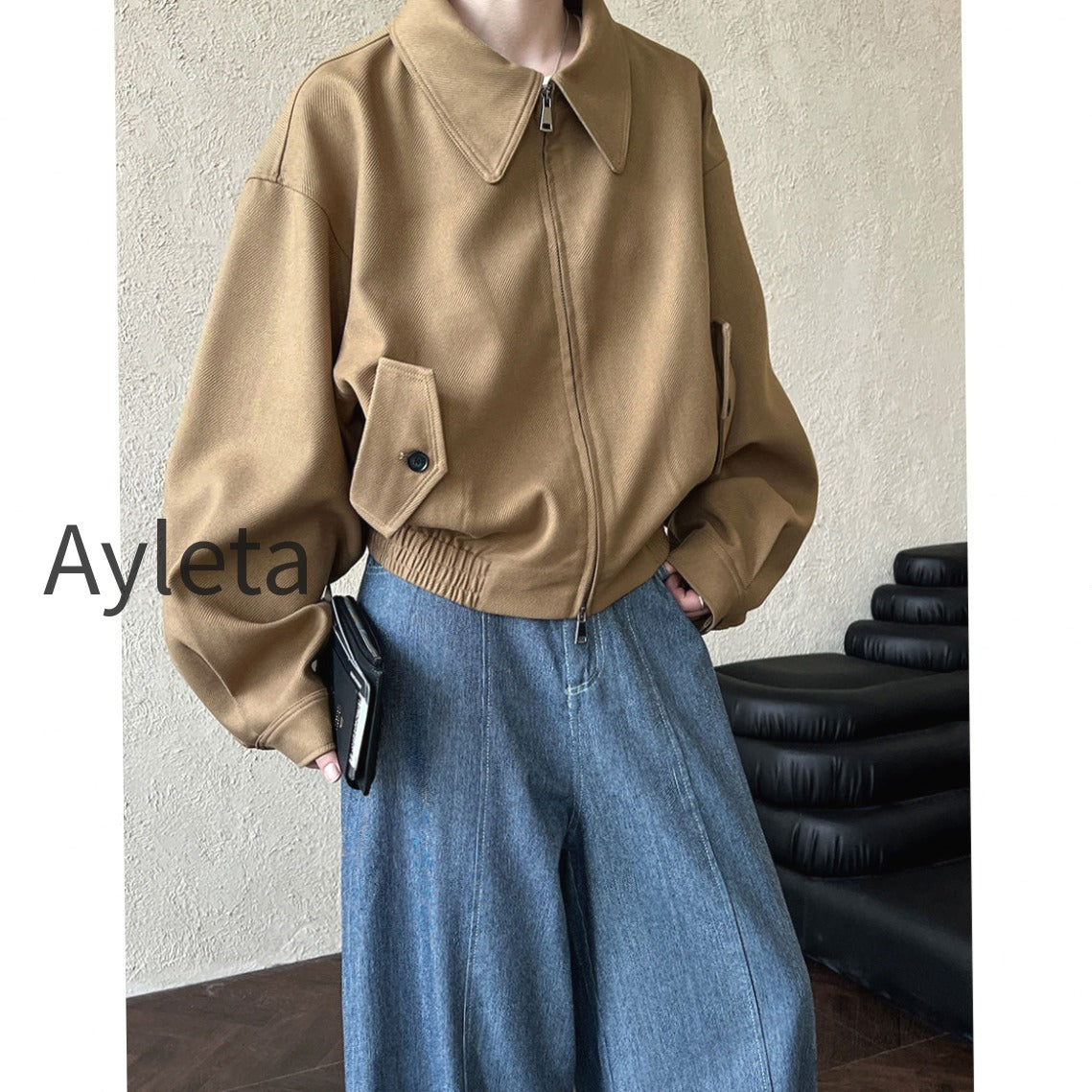 autumn-maillard-coat-women-collared-drop-shoulder-zipper-design-loose-all-matching-long-sleeved-jacket-40500441