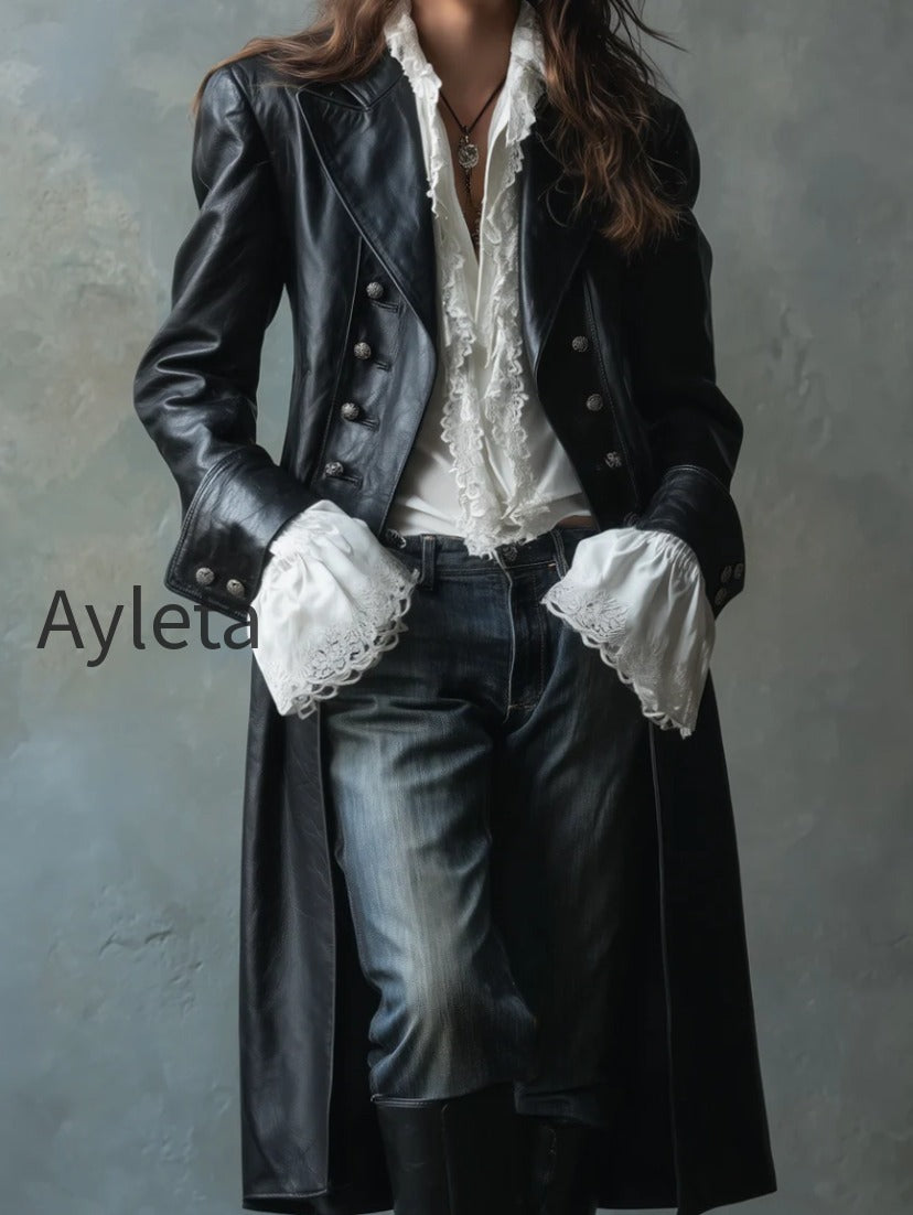 vintage-button-down-faux-leather-long-jacket
